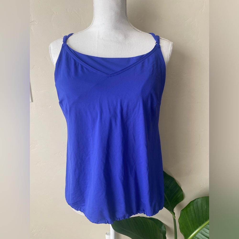 Athleta Seascape Blousy Tankini 38D/DD Admiral Blue